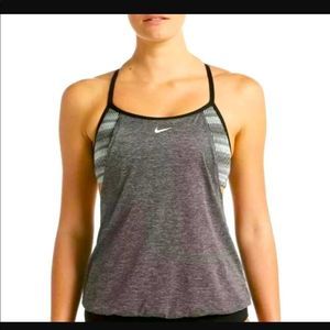 Nike Women's Stripe Layered Tankini Top Gray/black various sizes available